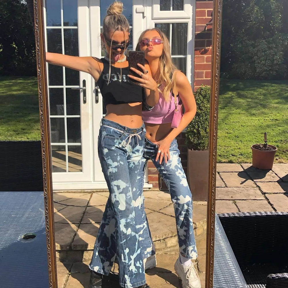 Slim Fit Slimming Versatile Personality Bootcut Jeans Pants women - EX-STOCK Canada