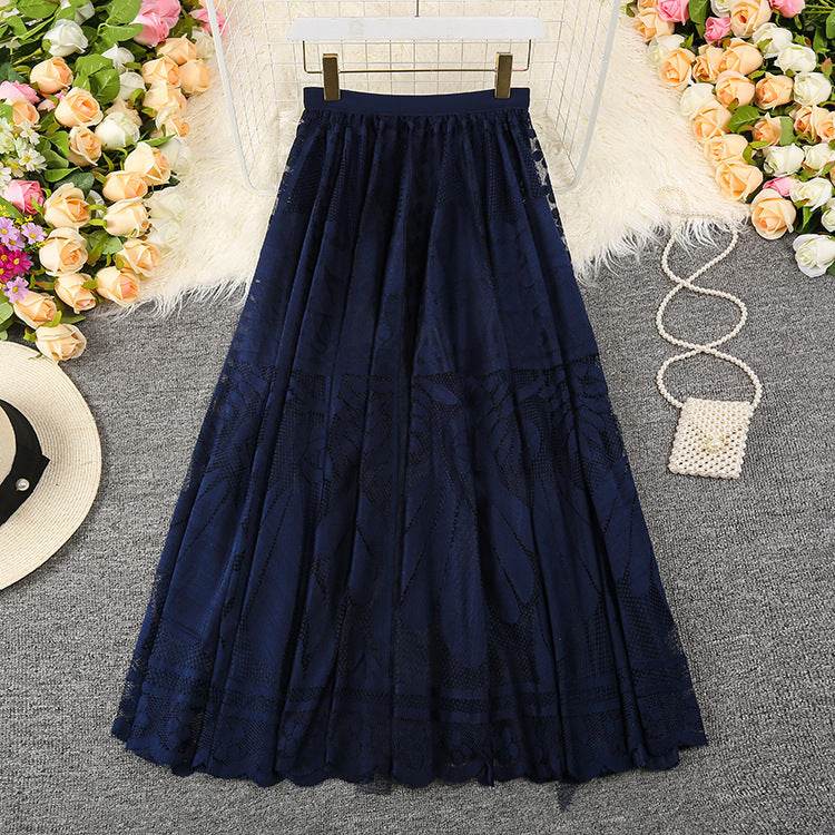 Spring Summer Women's Lace Flowy Midi Skirt - EX-STOCK Canada
