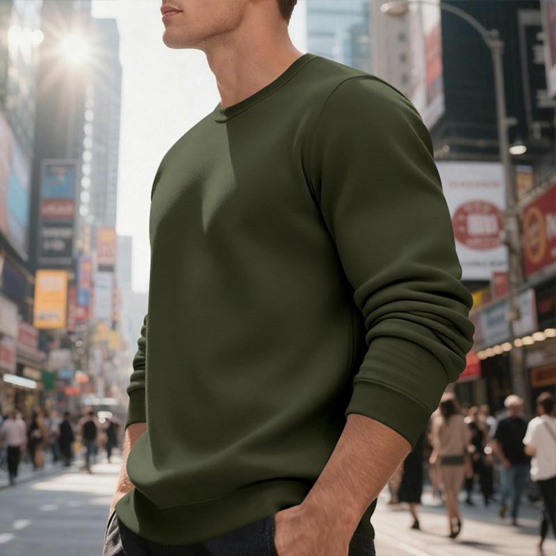 Pull à col rond doublé en polaire pour homme, haut décontracté ampleEX-STOCK Canada