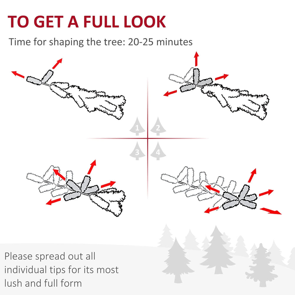 6ft Pencil Artificial Christmas Tree With Pine Realistic Branches, Auto Open, Pink And White EX-STOCK Canada