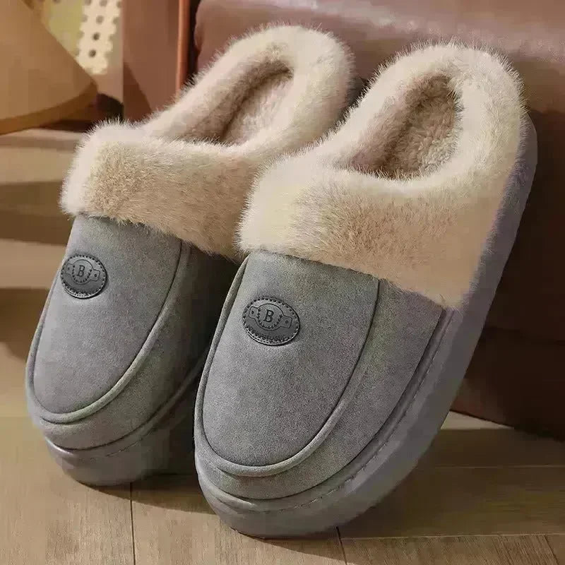 Winter Plush Slippers For Men Casual All-match Warm Suede House Shoes Indoor Non-slip Floor Bedroom Slipper - EX-STOCK CANADA