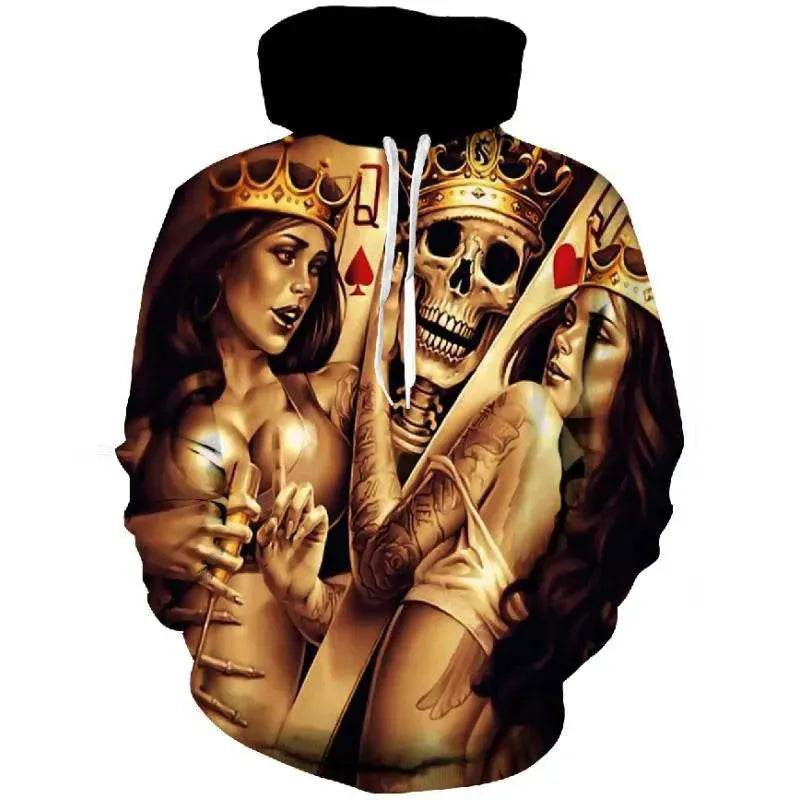 Casual Street fashion Gothic Printed Hoodie Pullover Sweatshirt For Men - EX-STOCK Canada