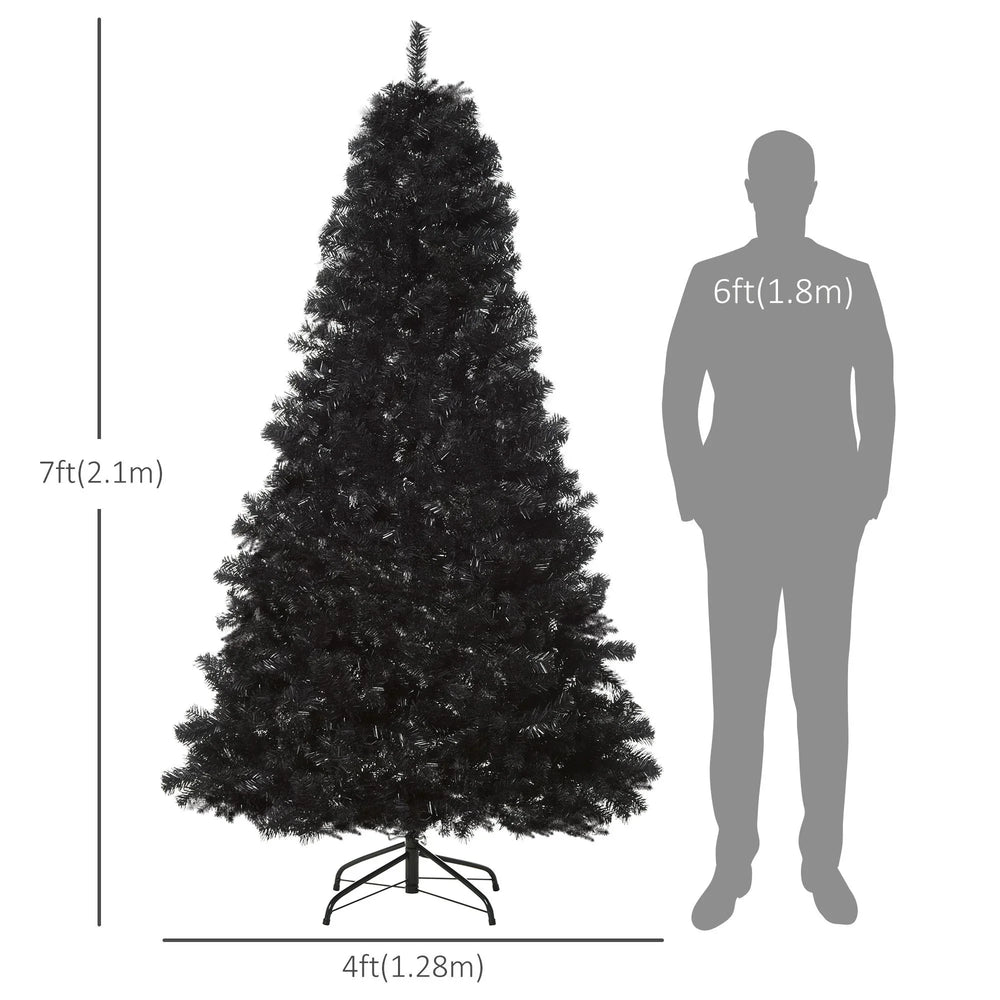 7ft Artificial Christmas Tree Holiday Home Indoor Decoration With Automatic Open, Black EX-STOCK Canada