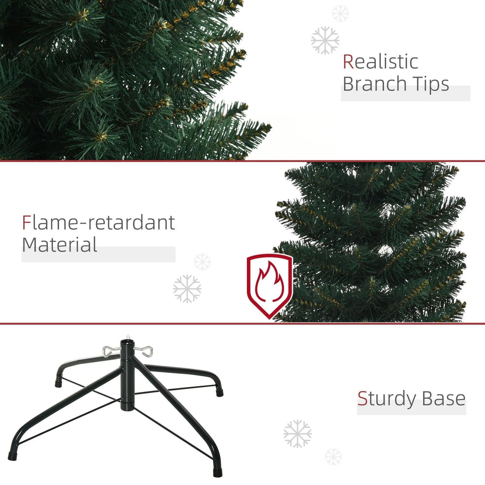 Sapin de Noël artificiel de 6 pieds, sapin crayon de Noël, décoration intérieure pour la maison pendant les fêtes avec support noir pliable pour fête, vertEX-STOCK Canada