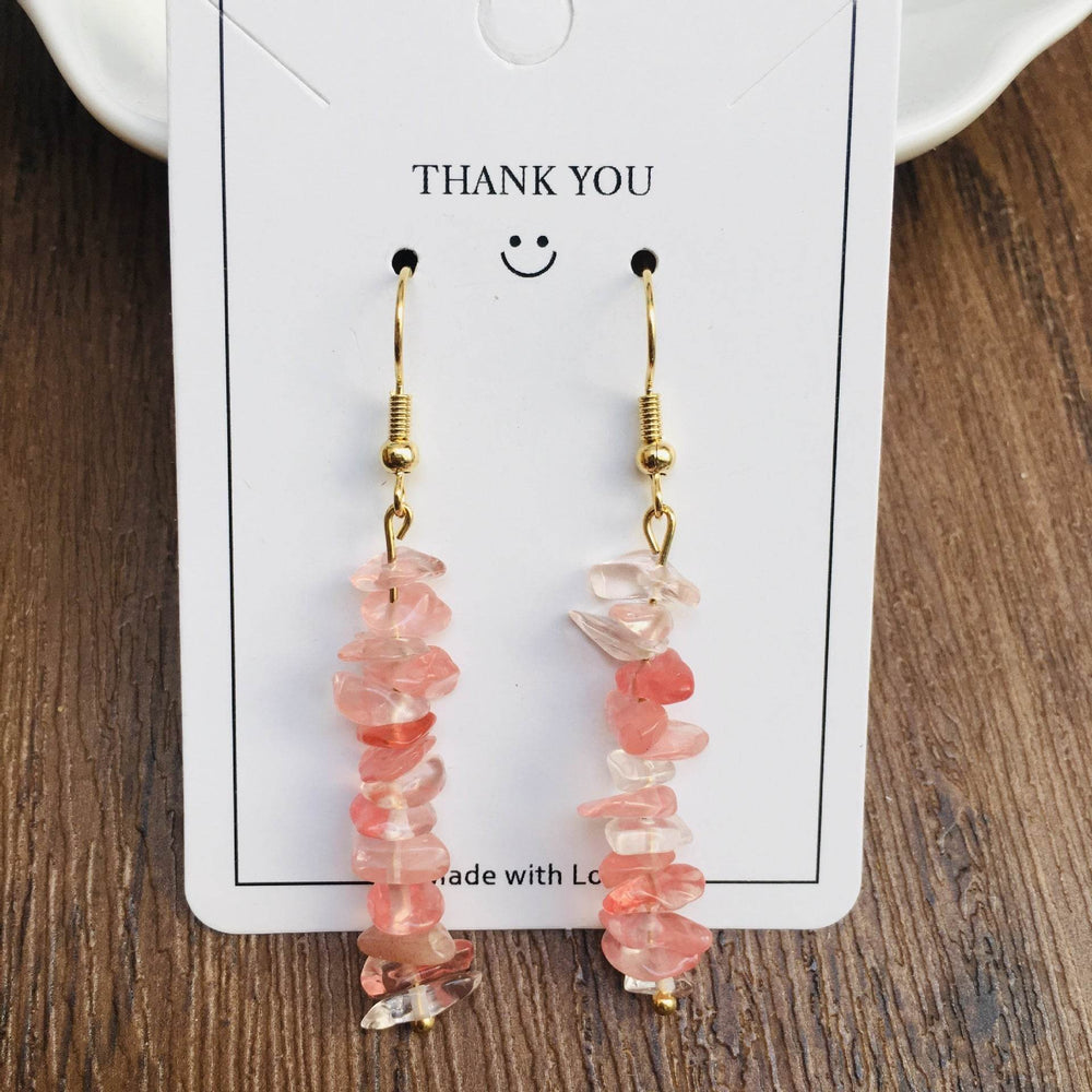 Handmade DIY Natural Crystal Stone Beaded Earrings - EX-STOCK Canada