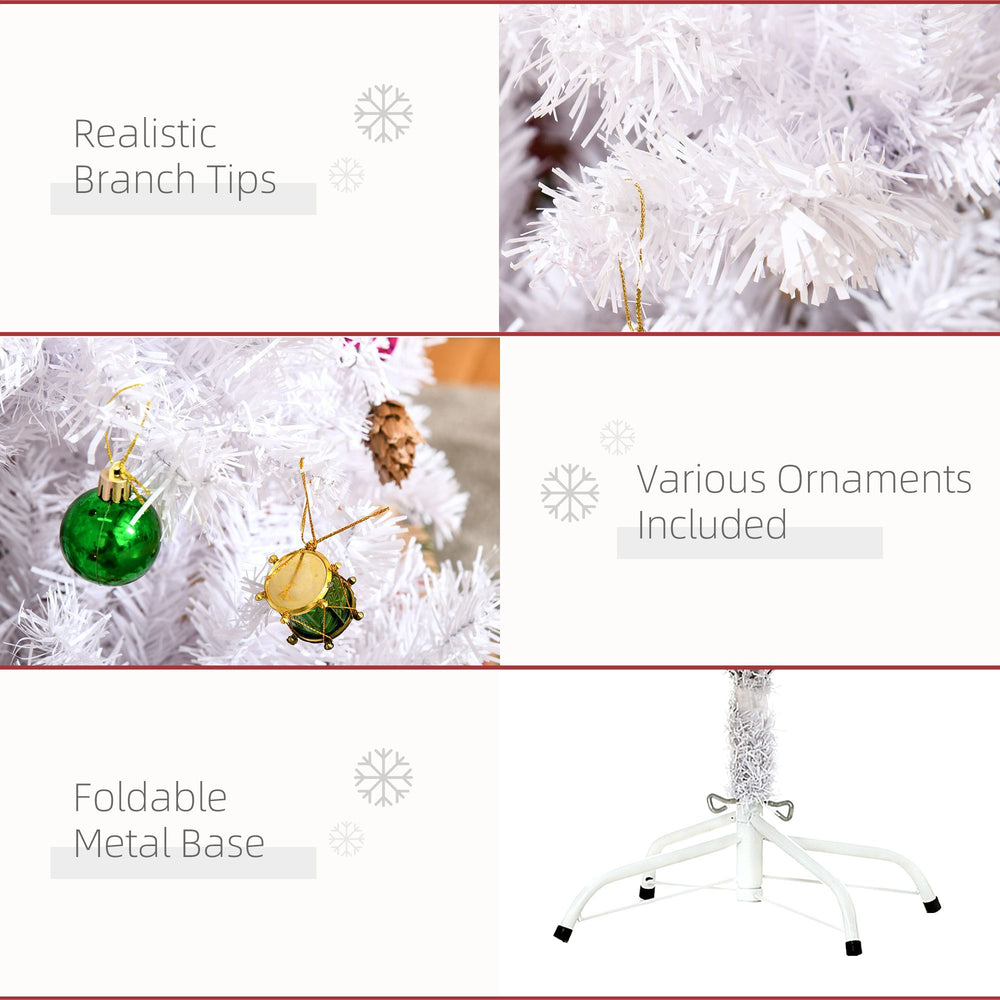 4.9ft Artificial Christmas Tree Xmas Holidays Decor With Ornament White EX-STOCK Canada