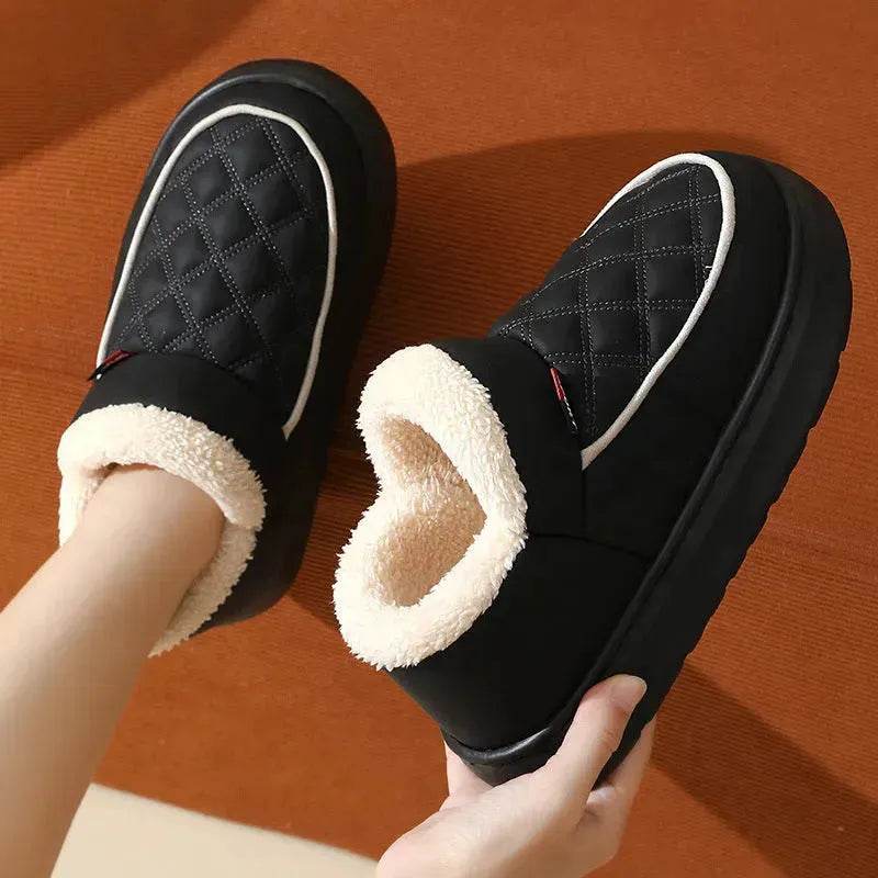 Winter Plush Cotton platform Shoes Warm Thick-bottom Waterproof Home Slippers All-match Indoor Outdoor Garden Shoes For Women - EX-STOCK Canada