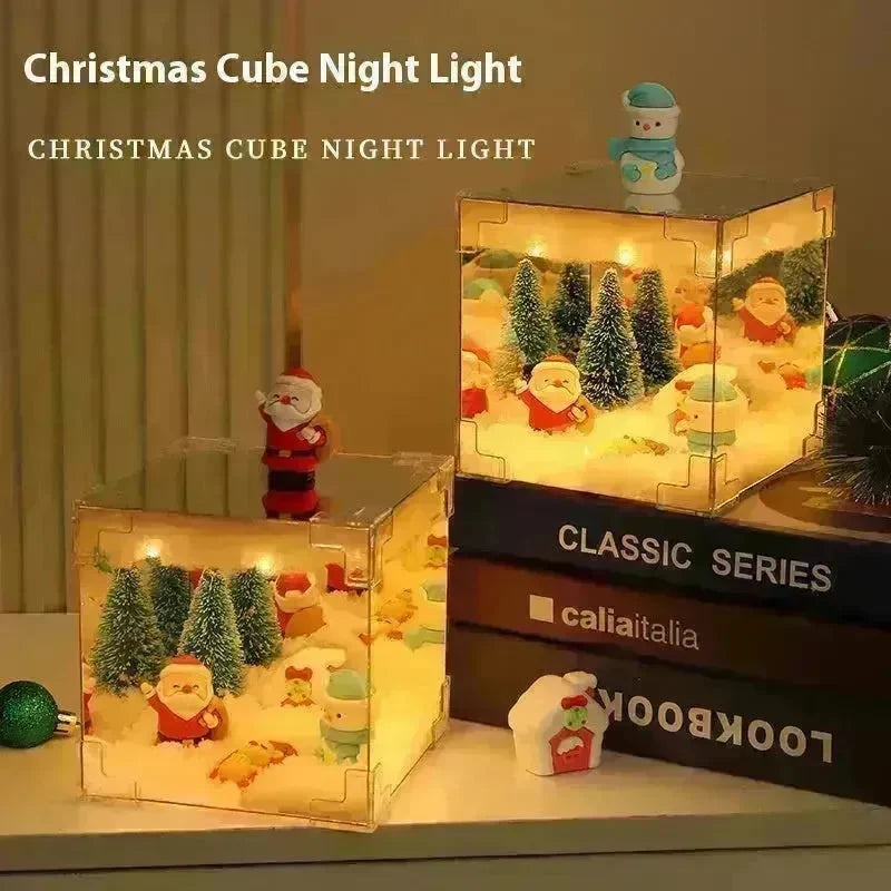 Christmas Cube Night Light Lamp Desktop Decoration Christmas gifts - EX-STOCK CANADA