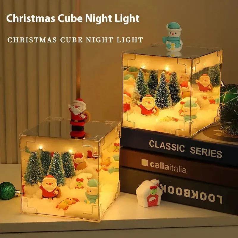 Christmas Cube Night Light Lamp Desktop Decoration Christmas gifts - EX-STOCK Canada
