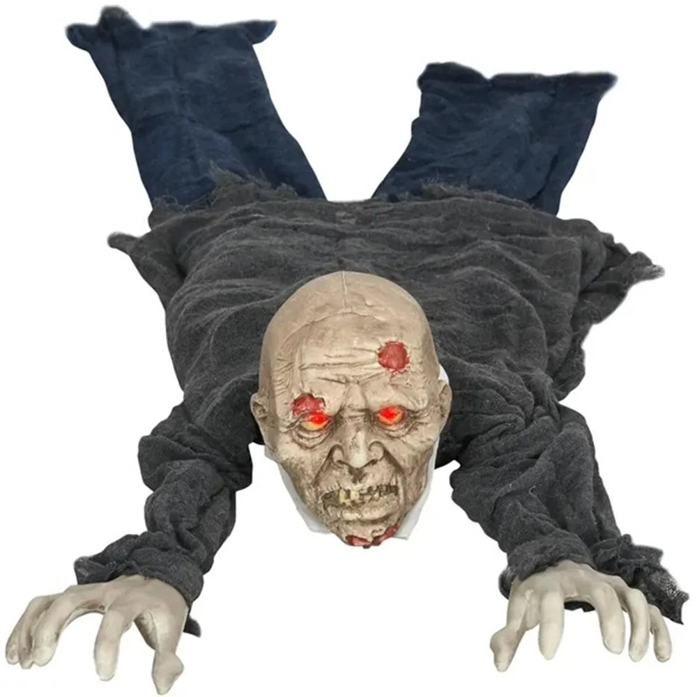 5.2ft Life Size Outdoor Halloween Decoration Crawling Zombie, Animated Prop Decor With Sound And Motion Activated, Light Up Eyes, Creepy Sound EX-STOCK Canada