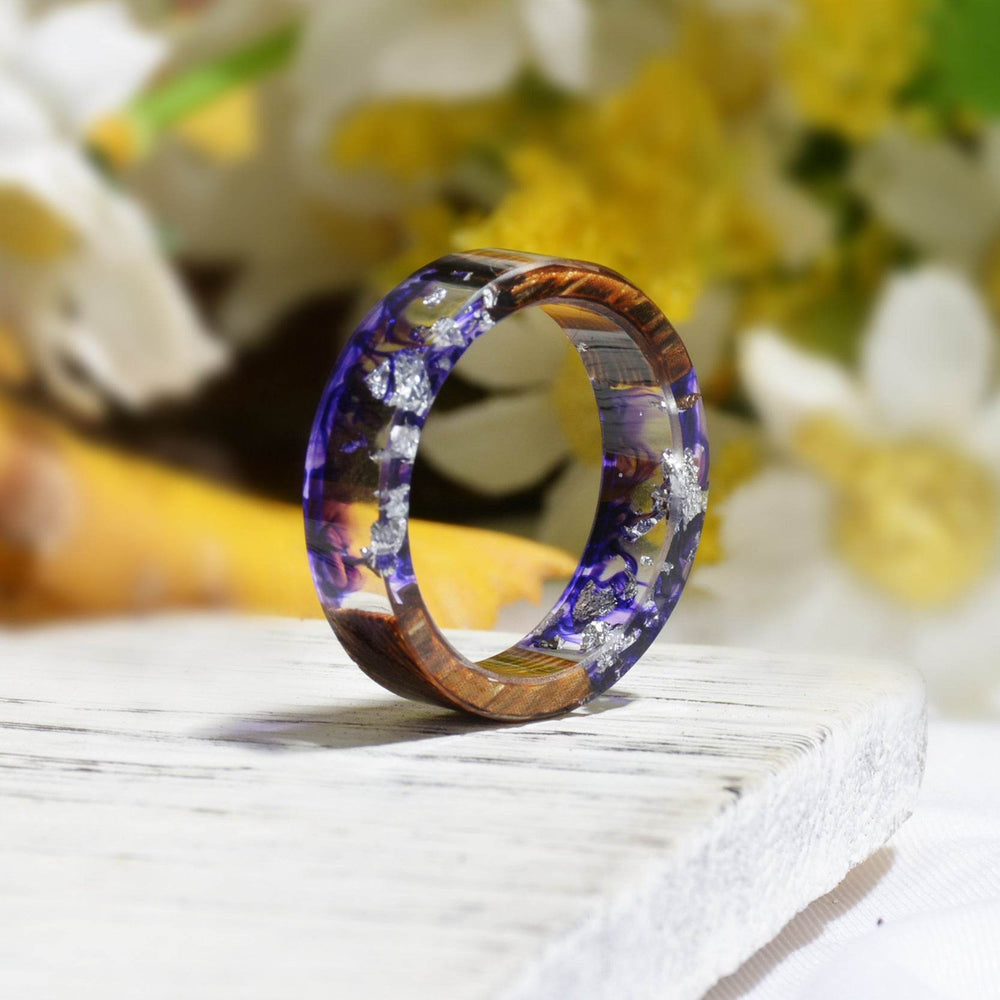 Cross-border Foreign Trade New Wood Resin Ring Diy Handmade Dried Flower Epoxy Ring - EX-STOCK Canada