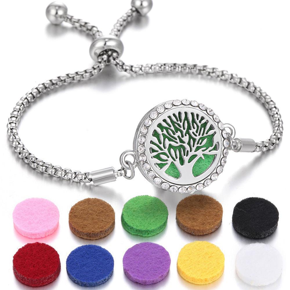 Bracelet d'aromathérapie kaléidoscope 2024 Nouveau Parfum Diffuseur d'huile essentielle Médaillon Bracelet Charms Bijoux diffuseur d'arôme pour femmes - EX-STOCK Canada