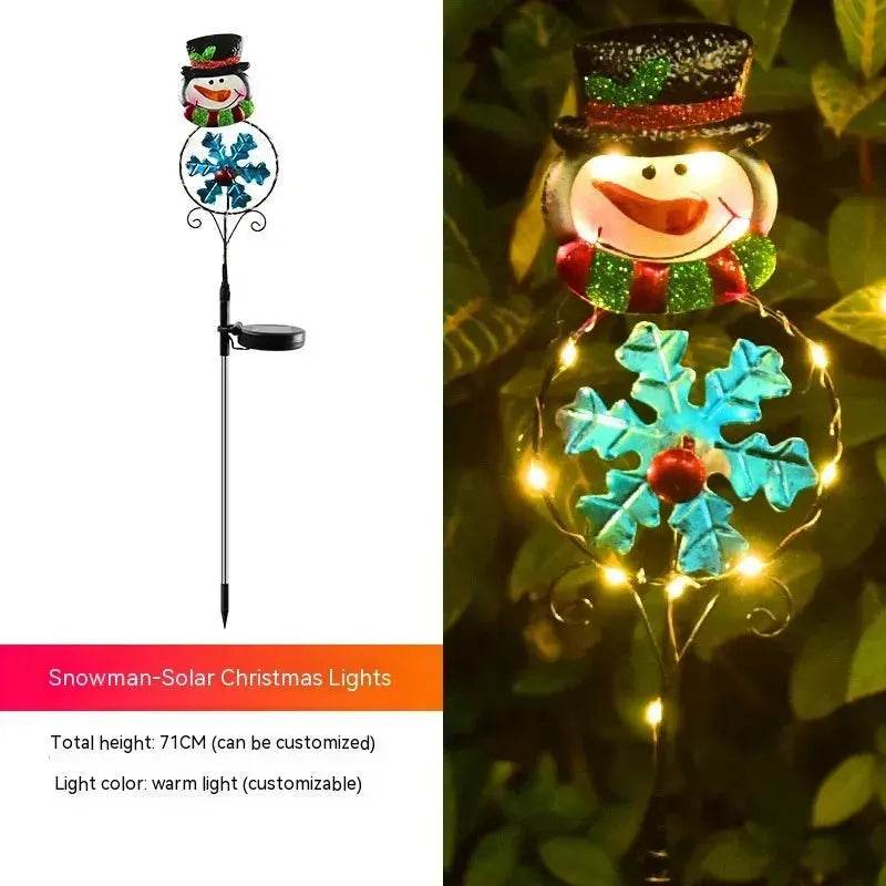Solar Christmas Led Snowman Elk Ground Plug Light - EX-STOCK Canada
