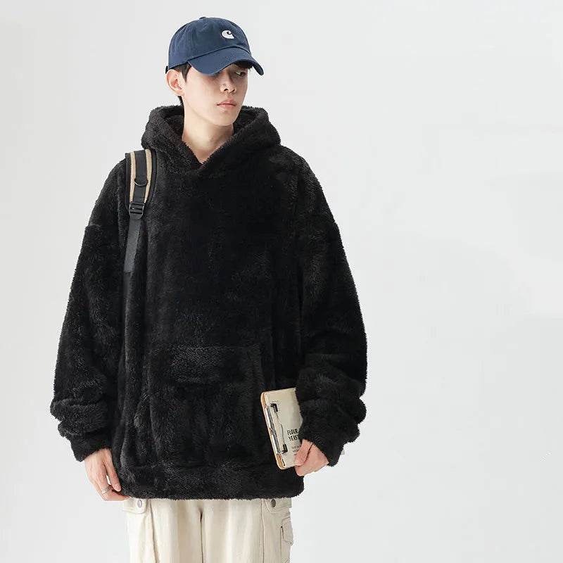 Men's Fashion Retro Winter Couple Casual Fleece Hoodie Sweatshirt top - EX-STOCK Canada