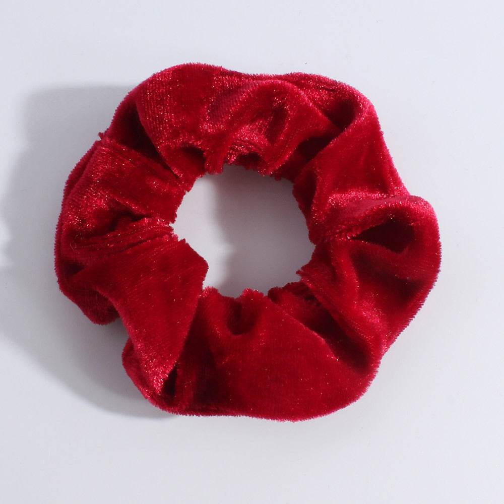 Women Knitted Red Velvet Hair Scrunchies Hair Accesories - EX-STOCK Canada