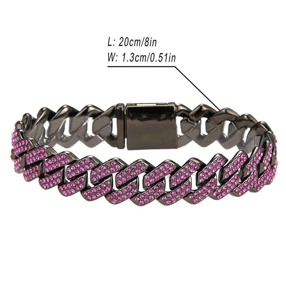 Box Buckle 14mm Bar Cuban Link Chain Bracelet and Necklace 2pcs - EX-STOCK Canada