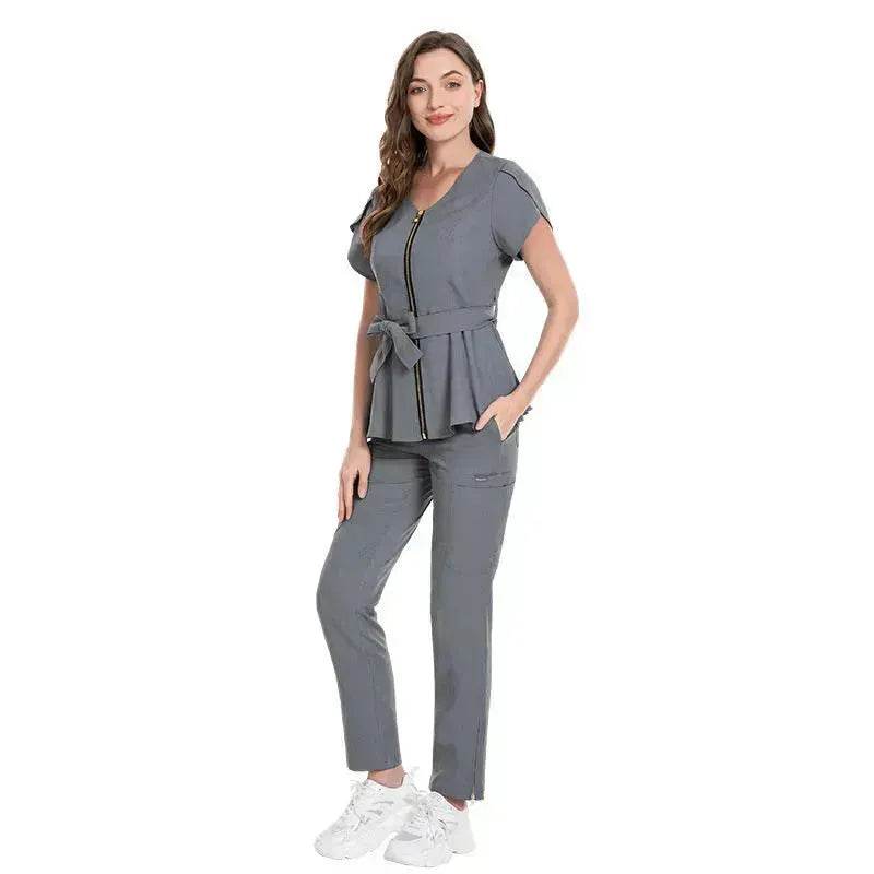 Nurse Lace-up Waist Retraction Surgical Gowns Female Separate Suit Hospital Short Sleeve Brush Hand Clothes Hand Washing Clothes - EX-STOCK Canada