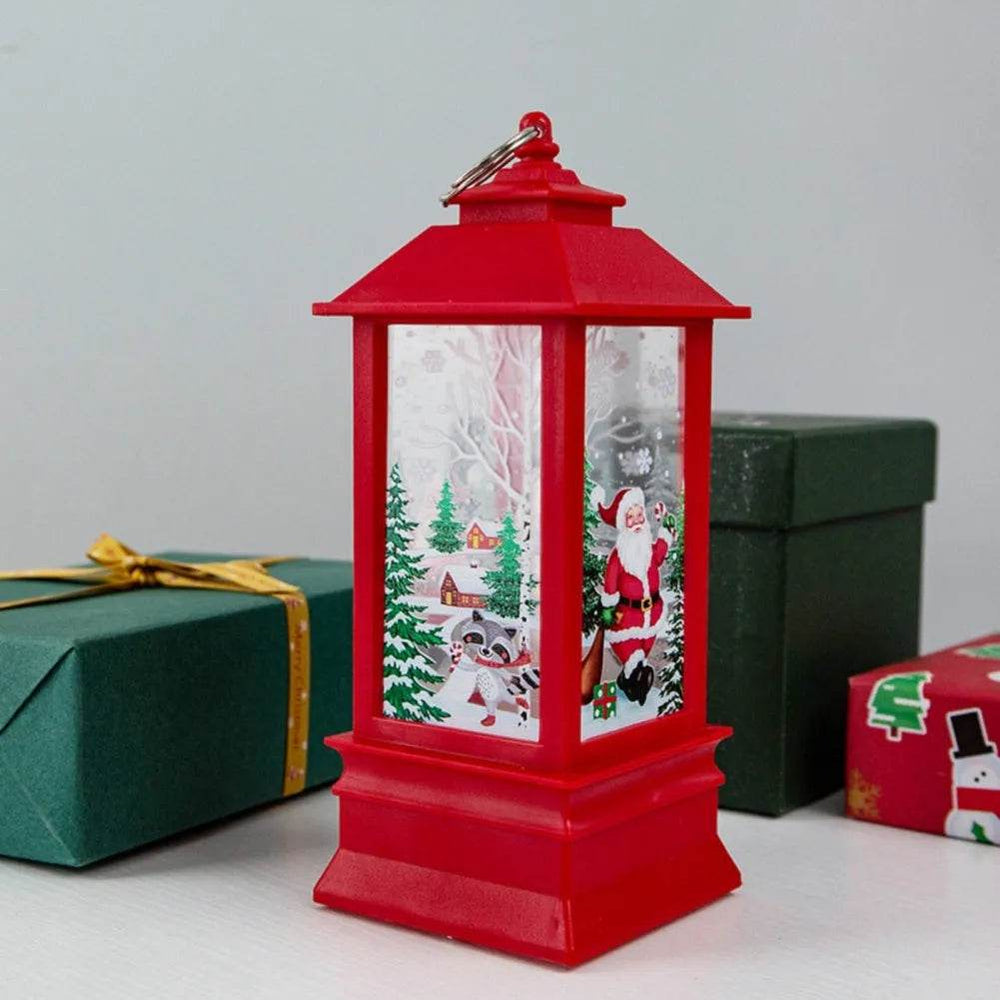 Christmas Candles Light Led Snow Deer Lantern Light Vintage Castle Santa Snowman Hanging Lantern Lamp New Year Party Decoration - EX-STOCK Canada
