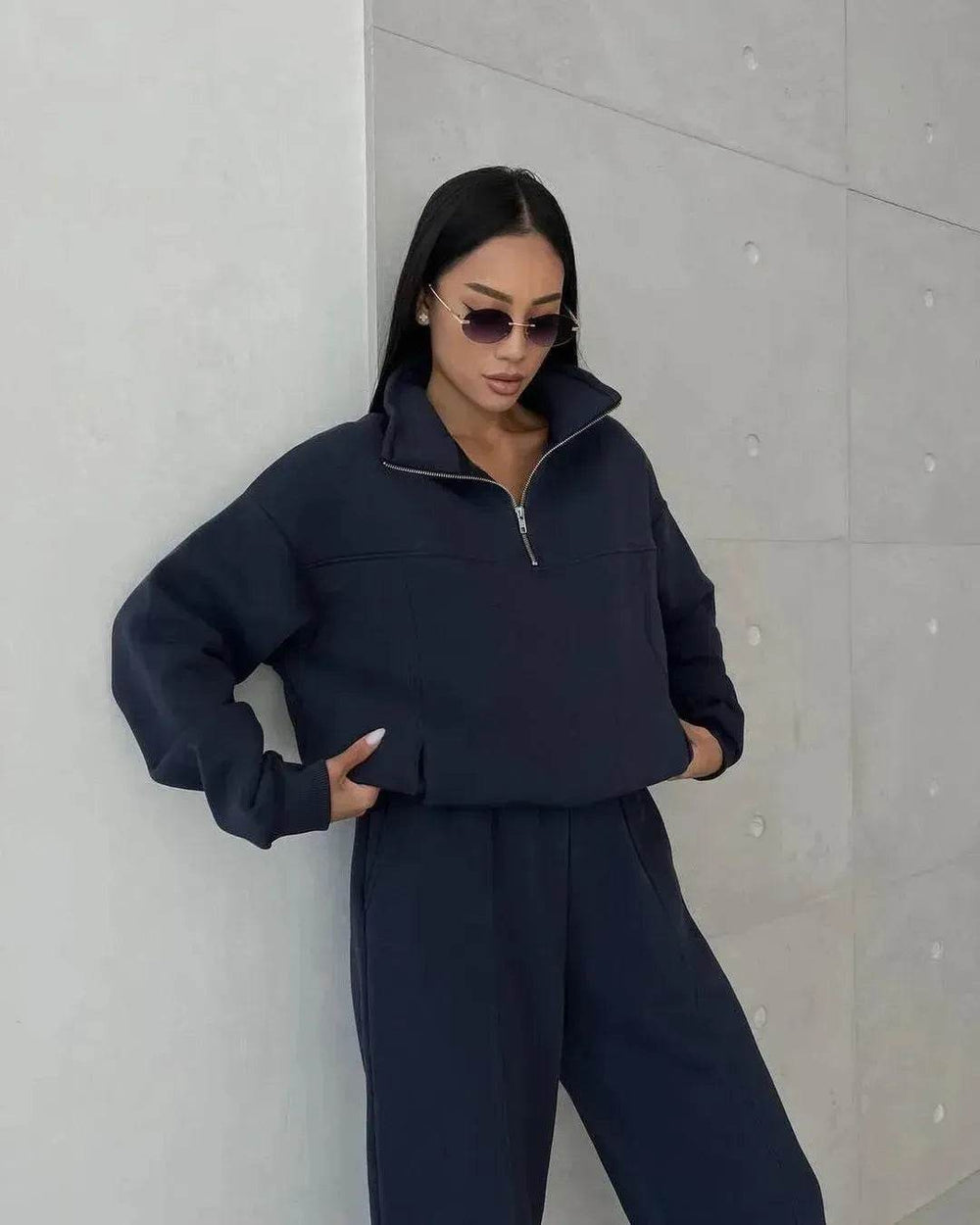 Y2K Winter Jogging Women Two Piece Set Female Zipper Coat Casual Pants Tracksuit Autumn Jacket Fashion Contrast Sport Wear Set - EX-STOCK Canada