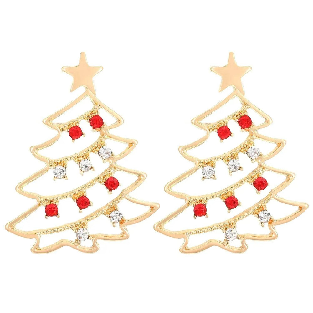 Christmas Earrings With Christmas Tree Colorful Zircon Christmas Tree Earrings For Women Personality Earrings Party Jewelry Christmas Gift - EX-STOCK Canada
