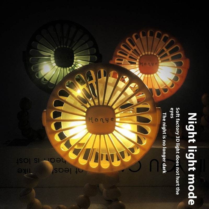 USB Powered summer heat Handheld fan with stand and Night light - EX-STOCK Canada