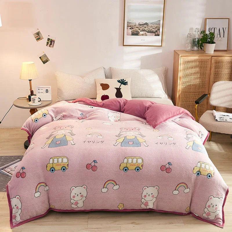 Plush Thick Snowflake Duvet Cover Single Piece Flannel EX-STOCK Canada
