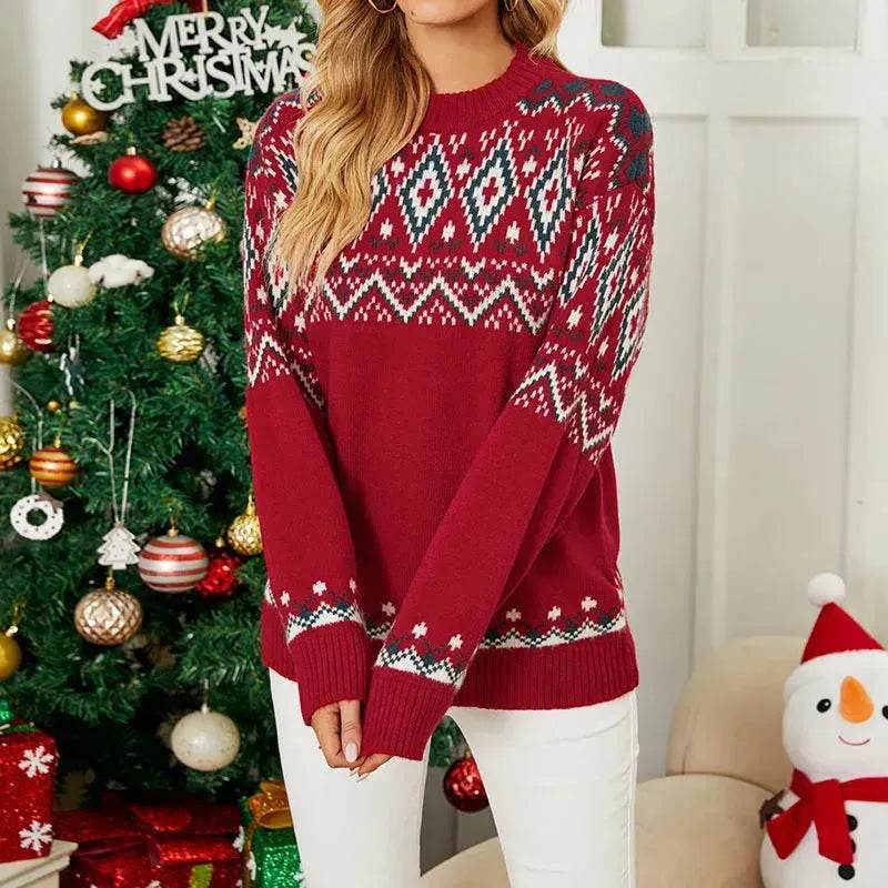 Loose Jacquard Christmas Sweater - EX-STOCK Canada