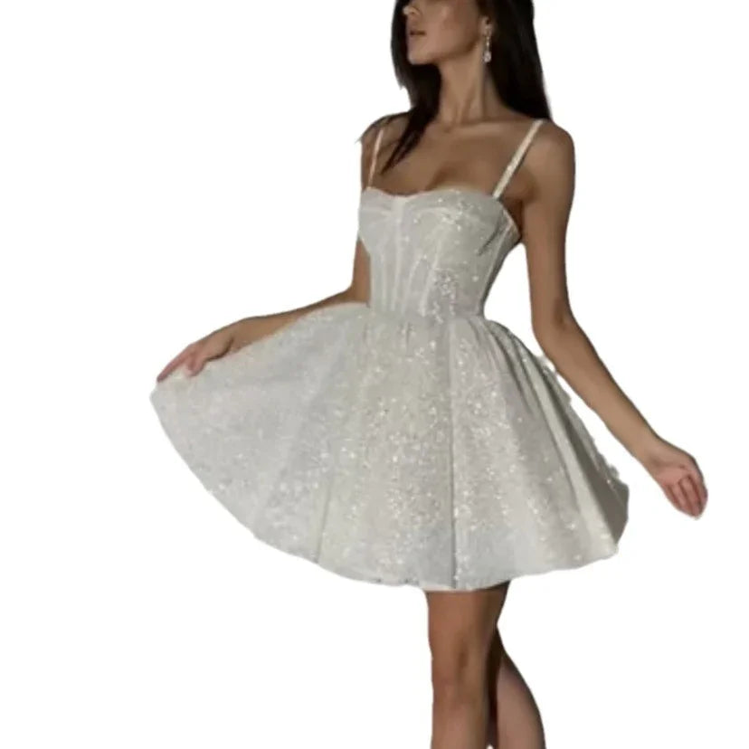 White Silver Spray Skirt Wedding Dress Dinner Suit EX-STOCK Canada