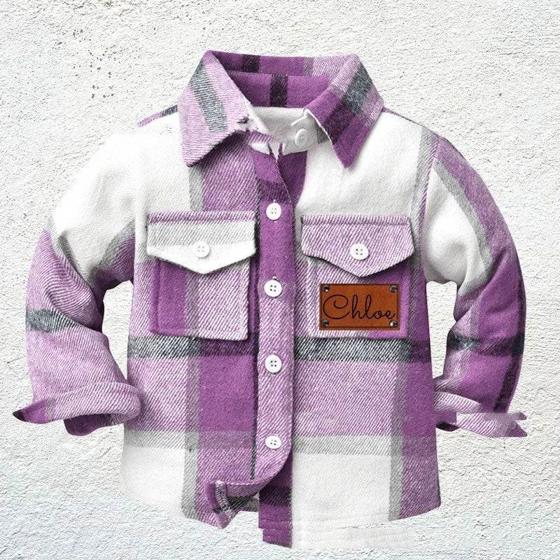 Baby Boy Cashmere Flannel Checkered button Shirt jacket kids - EX-STOCK Canada