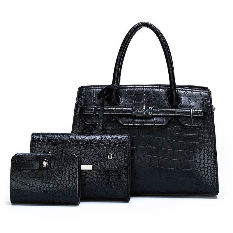Crocodile Pattern New Fashion 3 in 1 cooperate Work leather Handbag - EX-STOCK Canada