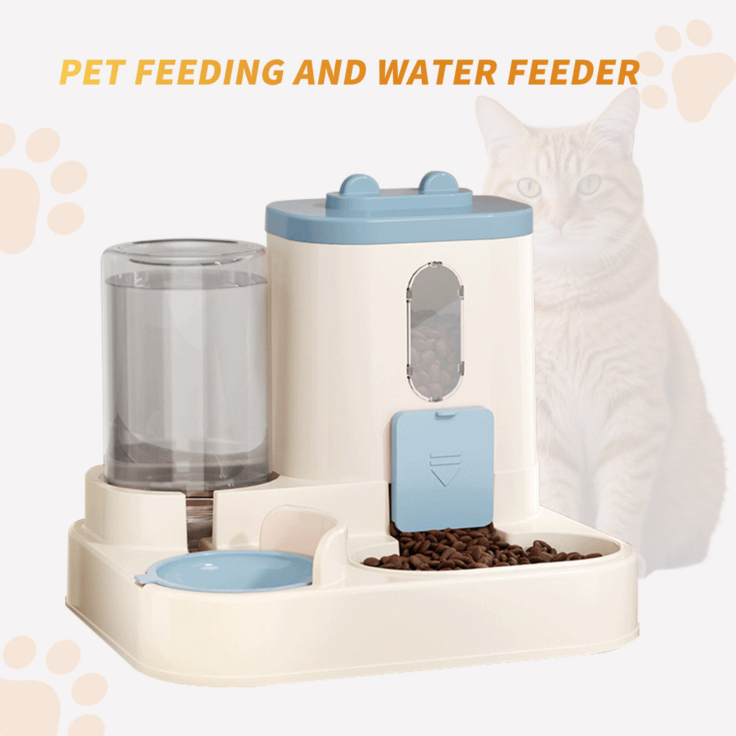 Fully Automatic 2in1 Cat Food Dispenser - Integrated Water And Food Feeding System - Cute Water Dispenser Cat Accessories EX-STOCK Canada
