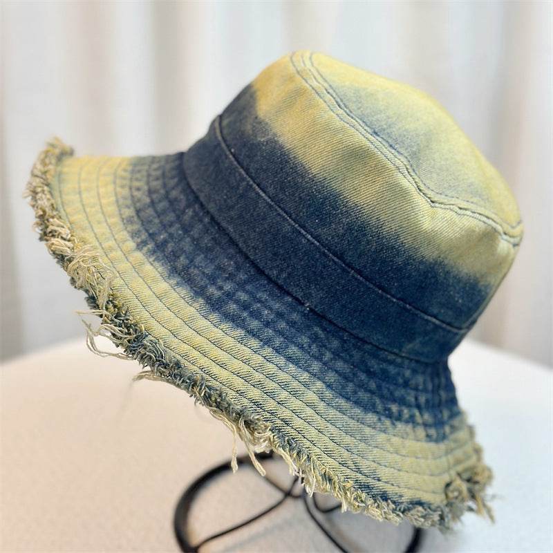 Summer Denim Bucket Hat for women Distressed Sun-proof Face-showing Small Hat - EX-STOCK Canada