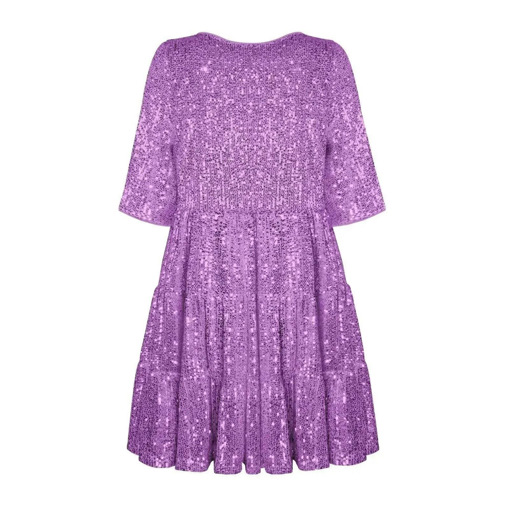 Elegant ladies Sequined Short Mini Skater Dress - EX-STOCK Canada