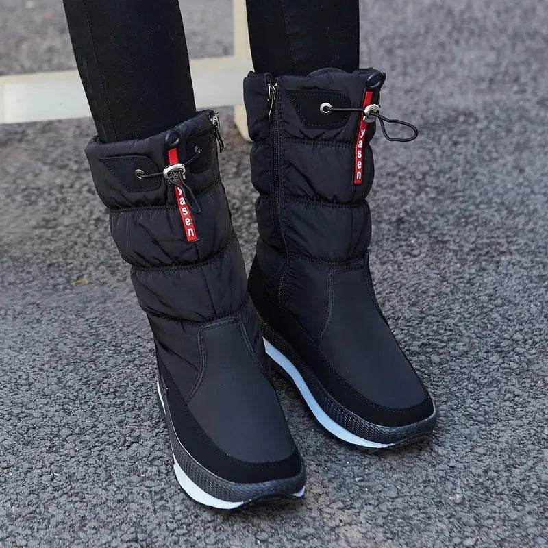 Winter New Plus Velvet Thick Cotton Shoes Thermal Middle Tube Waterproof Non-slip Boots - EX-STOCK Canada