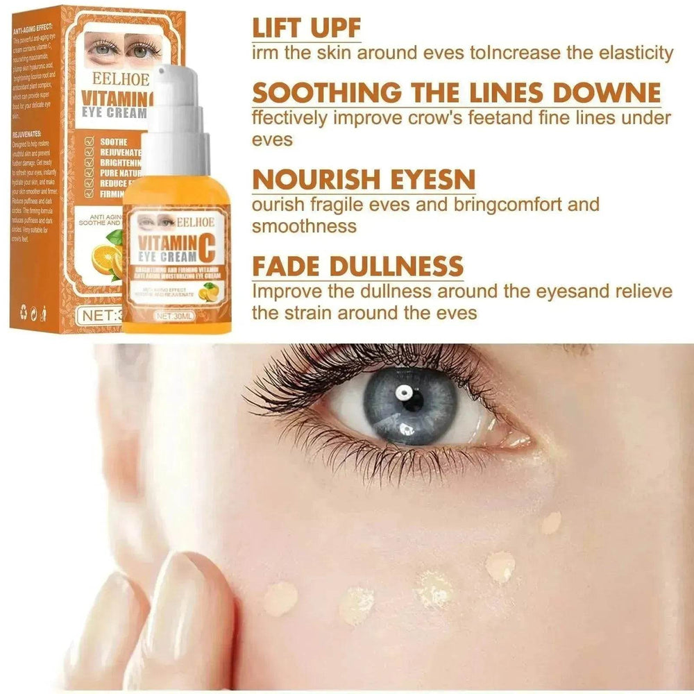 EELHOE Vitamin C Eye Cream Brightens Dark Circles Soothes Rejuvenates Anti-Aging Removes Eye Wrinkles - EX-STOCK Canada