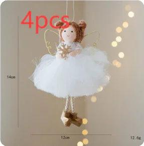 Christmas White Tulle Skirt Golden Wings Angel Girl Pendant EX-STOCK Canada