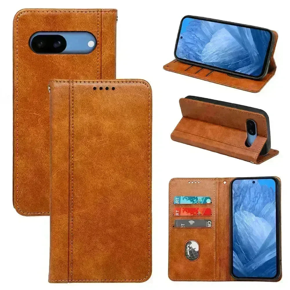 Google Phone Leather Flip Card Holder Phone Case - EX-STOCK CANADA