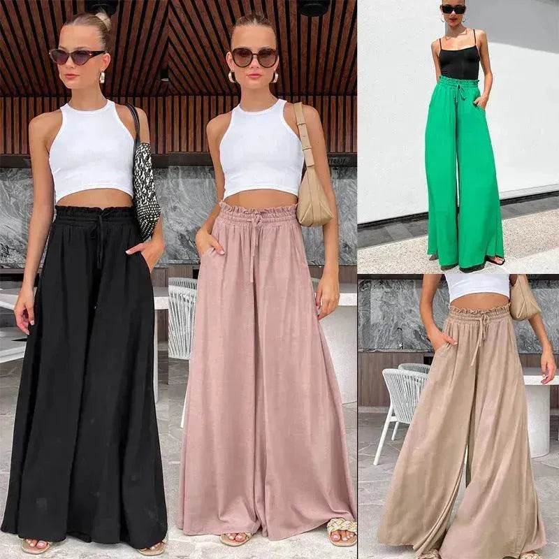 Elastic Waist Fashion Casual Wide-leg Pants For Women - EX-STOCK Canada