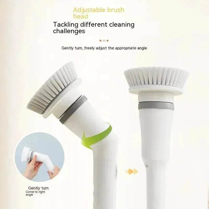 Electric Scrubber Cleaning Wall Long Hadle Elbow Telescopic Multifunction Cleaning Brush - EX-STOCK Canada