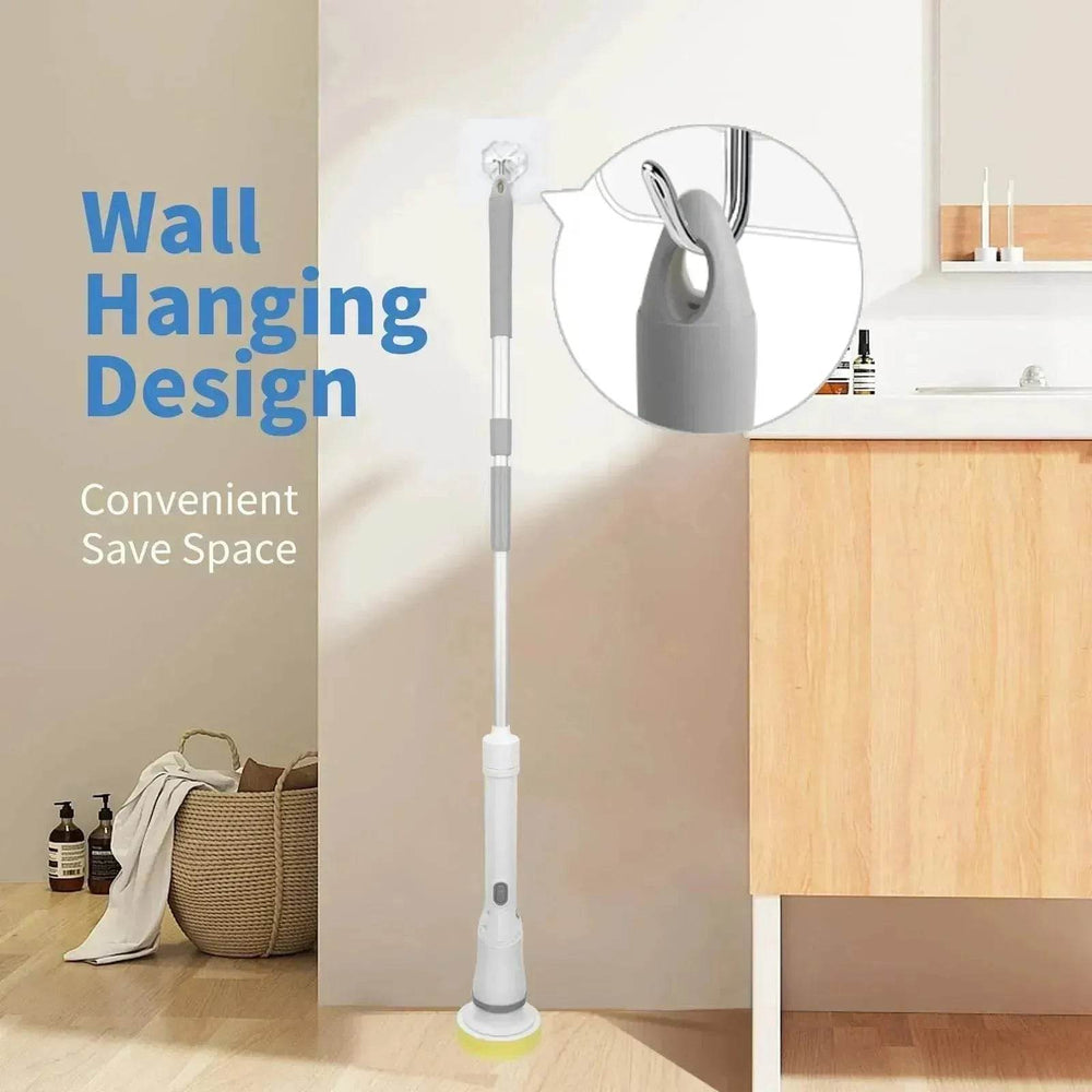 Electric Spin Scrubber, Bathroom Cleaning Brush, With 5 Replacement Heads, Brush With Long Handle For Kitchen, Bathtub, Floor, Toilet, - EX-STOCK Canada