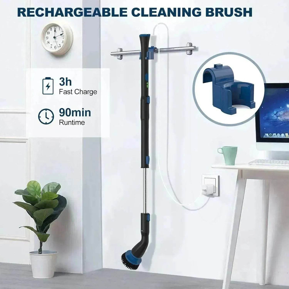 Electric Spin Scrubber, Cordless Cleaning Brush With 4 Replaceable Brush Heads And Adjustable Handle for Bathroom, Kitchen, Tub, Tile, Floor - EX-STOCK Canada