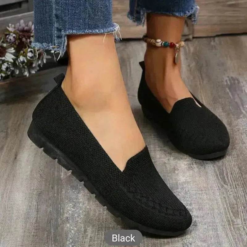 Elegant Casual Mesh Flats Shoes Fashion Solid Color Round Toe Loafers Cozy Lazy Shoes for Women - EX-STOCK Canada