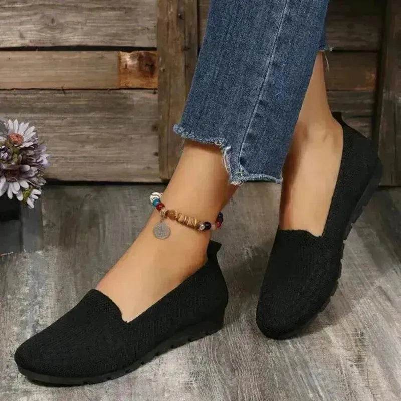 Elegant Casual Mesh Flats Shoes Fashion Solid Color Round Toe Loafers Cozy Lazy Shoes for Women - EX-STOCK Canada