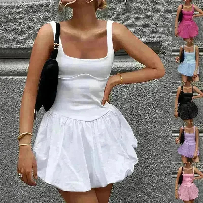 Elegant Sleeveless Fashion Stitching Vest Mini Dress - EX-STOCK CANADA