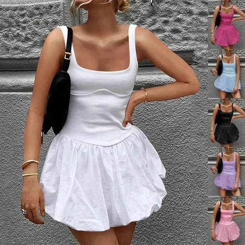 Elegant Sleeveless Fashion Stitching Vest Mini Dress - EX-STOCK Canada