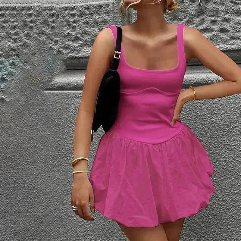 Elegant Sleeveless Fashion Stitching Vest Mini Dress - EX-STOCK Canada