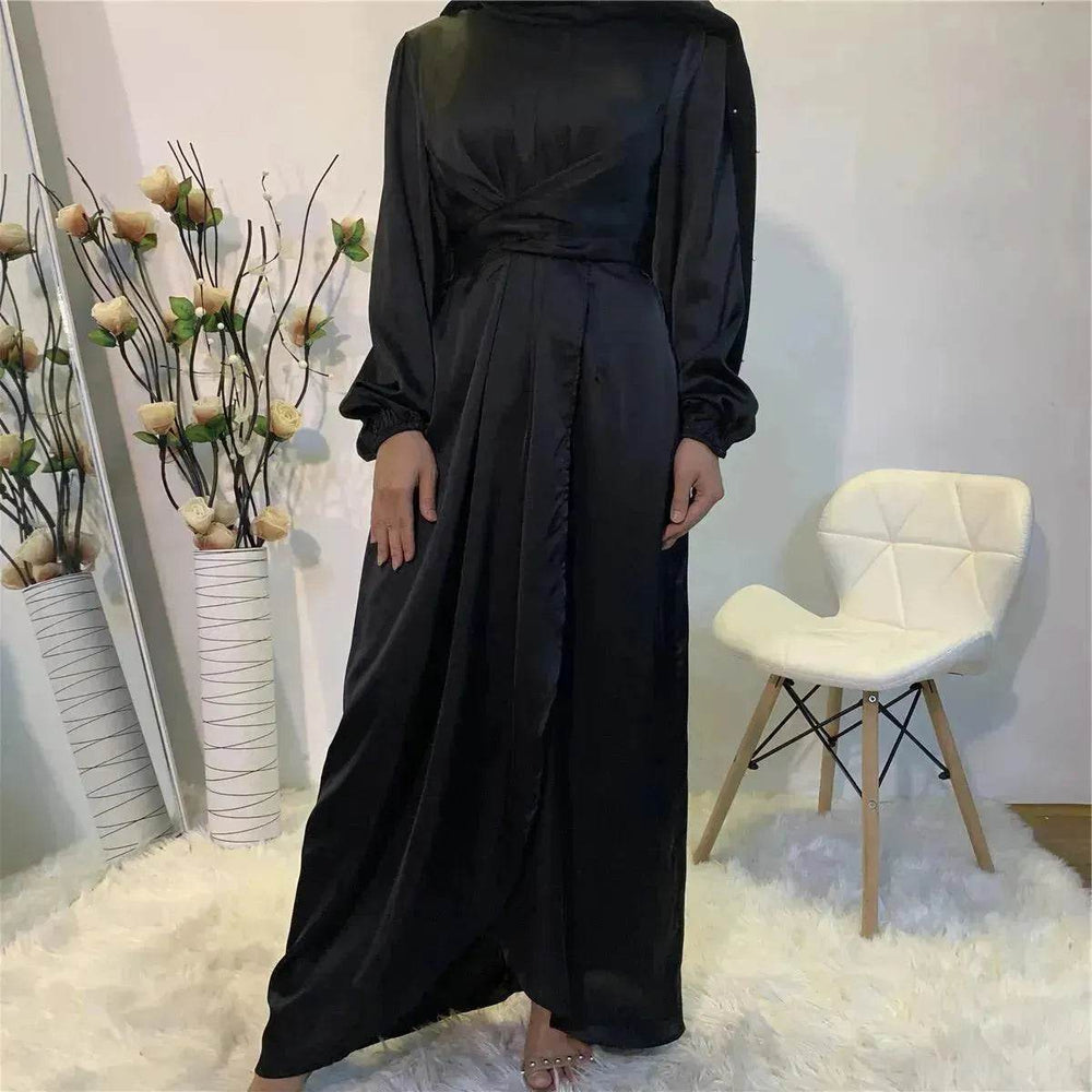 Elegant Solid Color Abaya Dress Robe for Arab Dubai Turkey Middle East Women. - EX-STOCK Canada