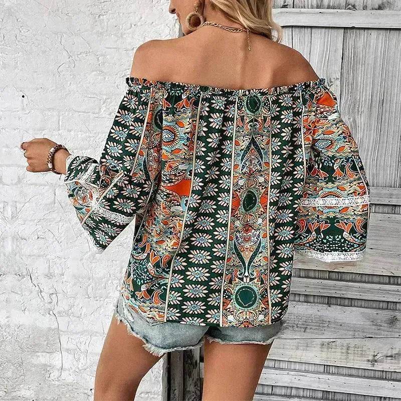 European American Fashion Floral Print Women's Blouse - EX-STOCK Canada