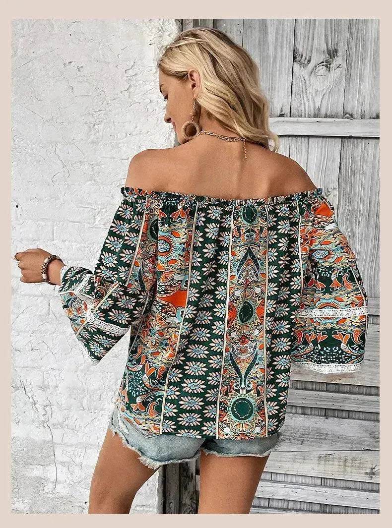 European American Fashion Floral Print Women's Blouse - EX-STOCK Canada