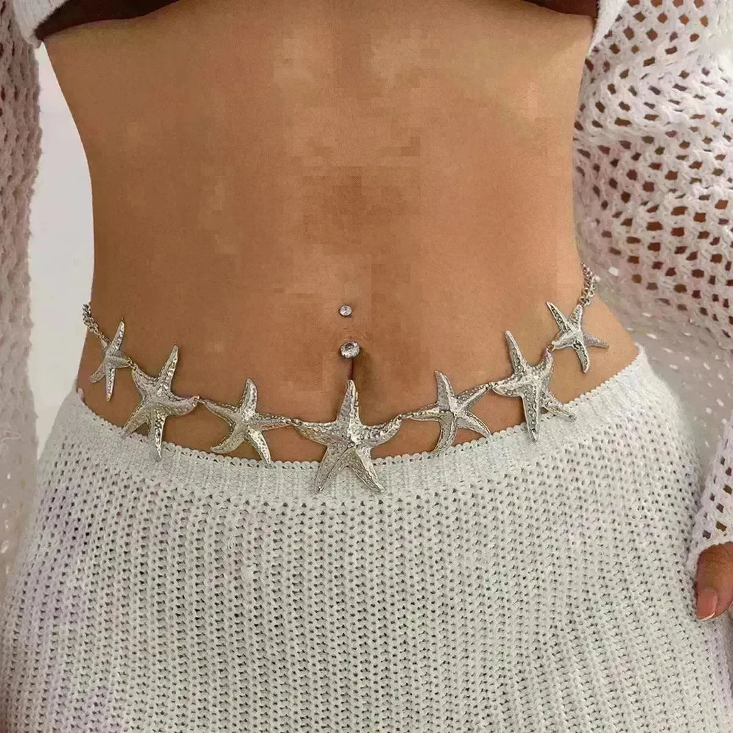 European And American Ocean Vacation Style Starfish Waist Chain Summer Beach Chain for Women - EX-STOCK CANADA